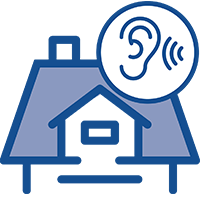 house with noises icon