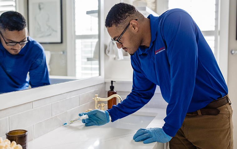 Learn More About Ant Control From All-American tech in bathroom