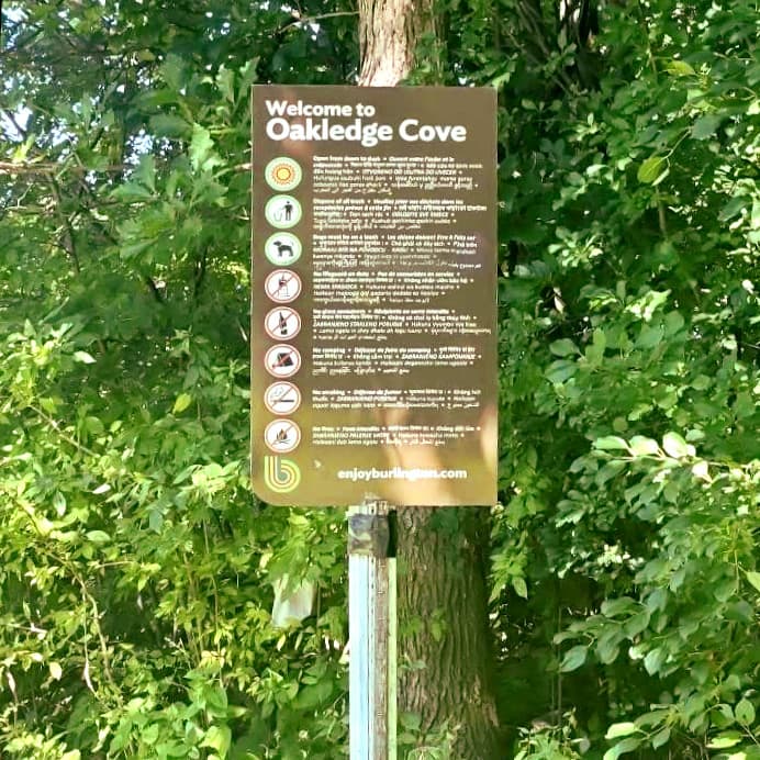 Trail sign listing preserve guidelines