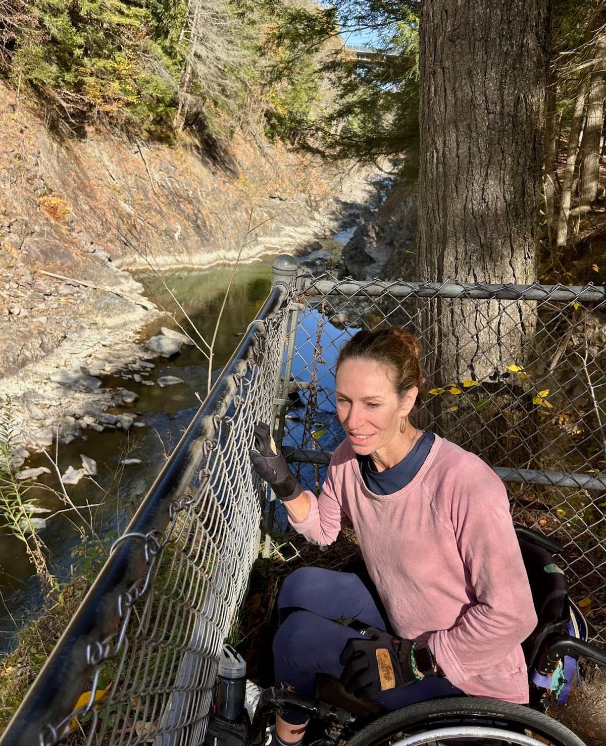 Me, struck by the depth of the gorge