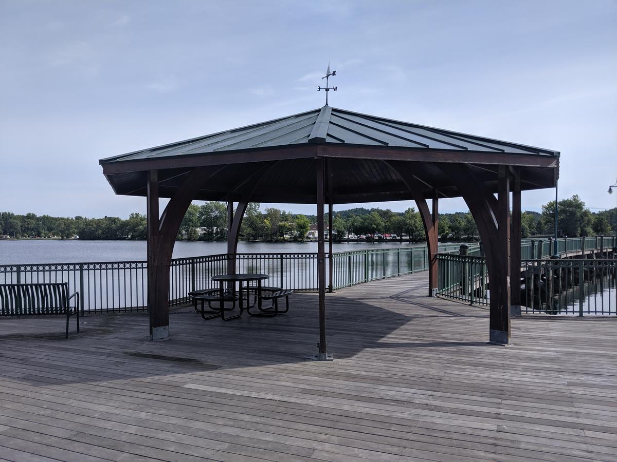 Picnic pavilion along the Newport Boardwalk.