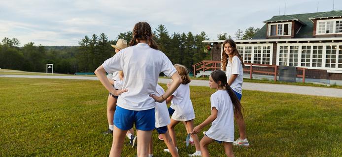 Girls enjoy the day at Camp Tapawingo in Maine.