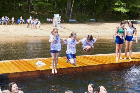 Jumping into the water