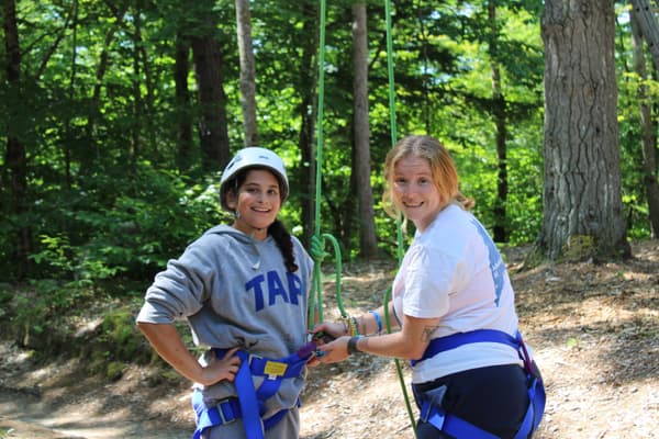 Putting on a harness