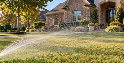 sprinkler spraying yard