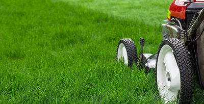 mowing the lawn during the summer heat in oklahoma