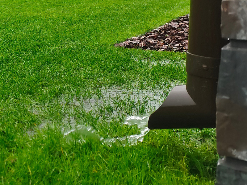 water coming out of gutter