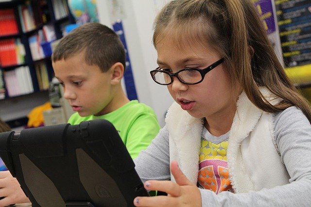 Students using technology for learning